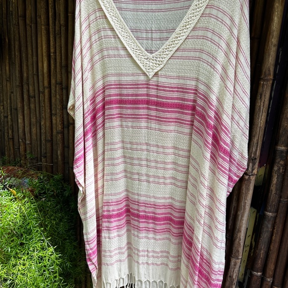 Pink Stripped Poncho - Picture 3 of 3